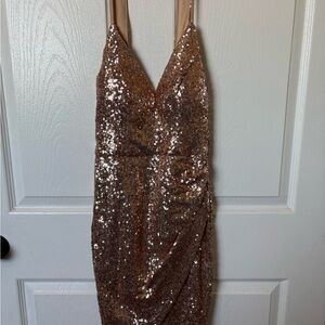 JCPenney Rose Gold Sequin Mini Dress
